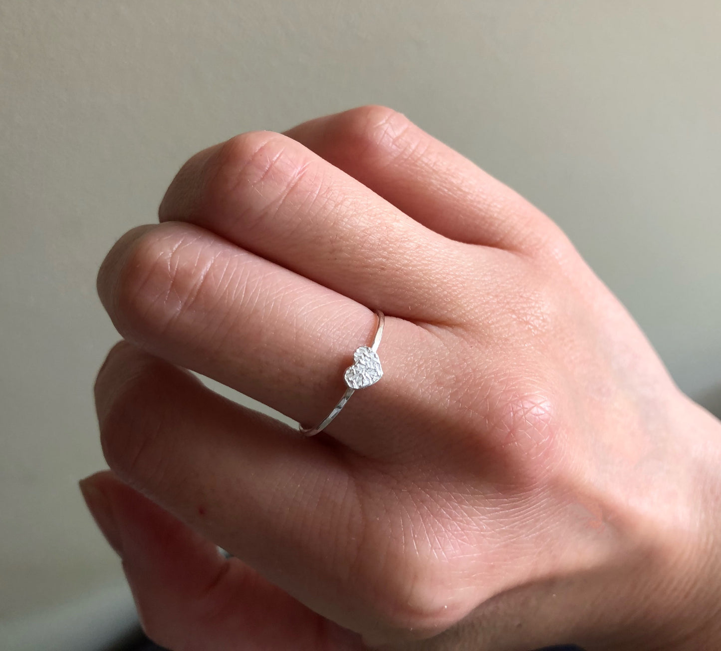 tiny minimalist heart ring