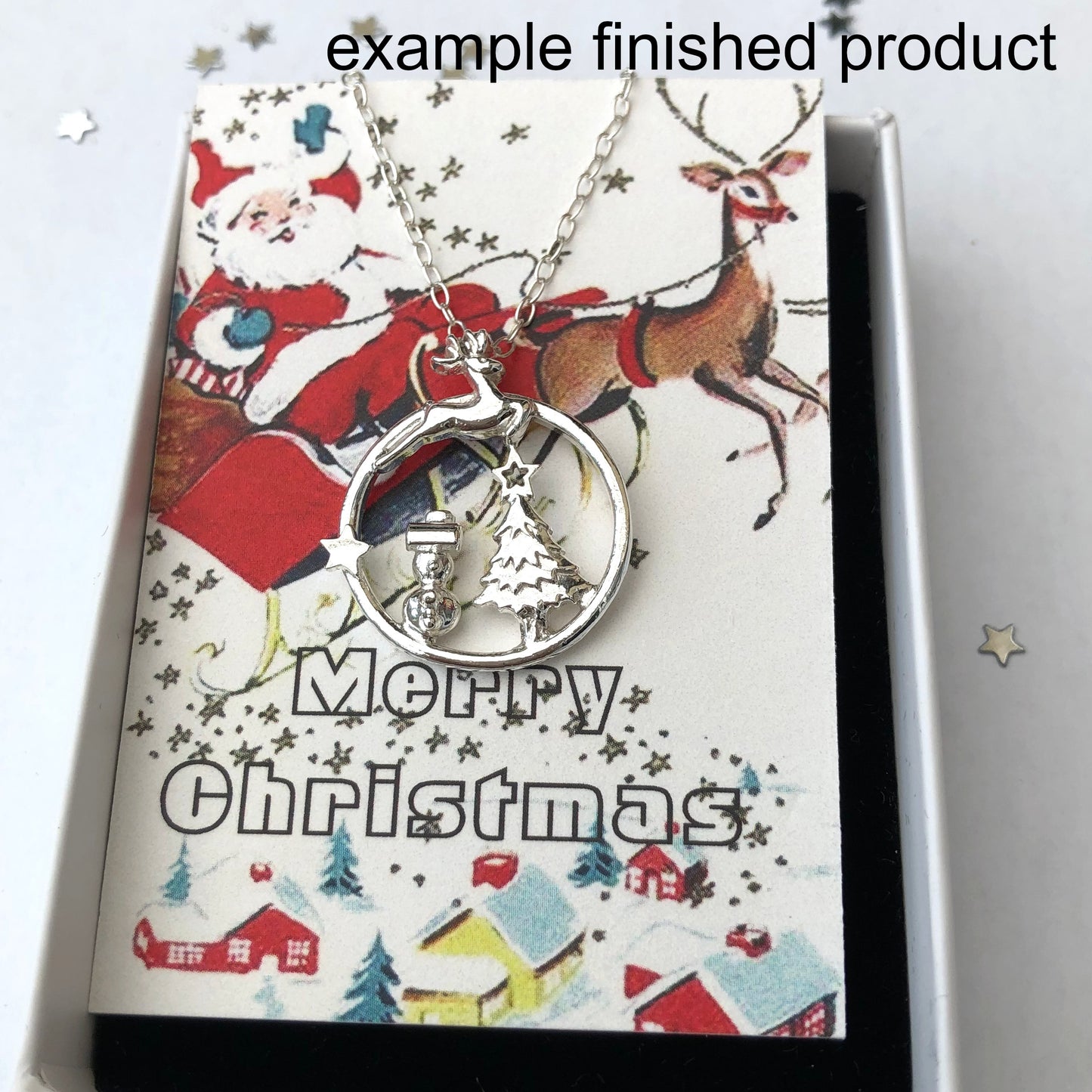 Christmas jewellery with Merry Christmas gift card