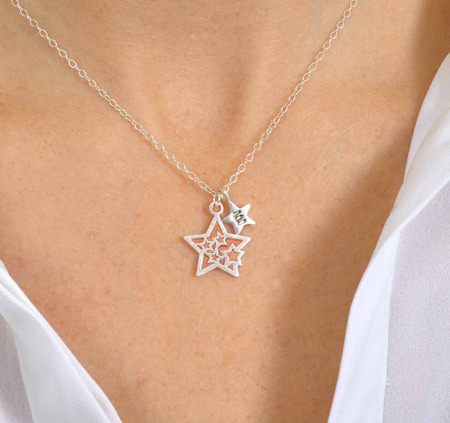 Personalised You Are A Star Necklace, Thank You Initial Star Charm Pendant