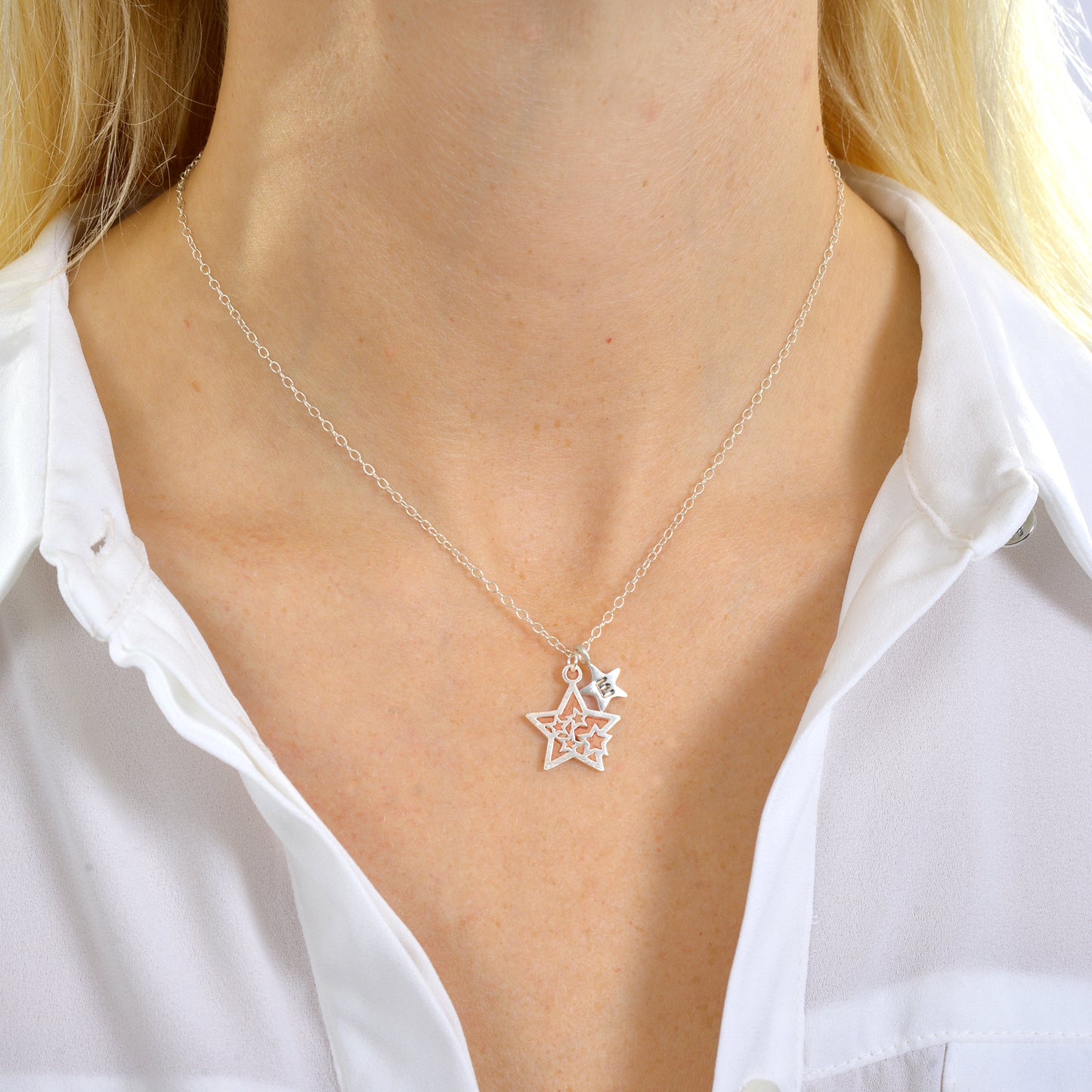 Personalised You Are A Star Necklace, Thank You Initial Star Charm Pendant