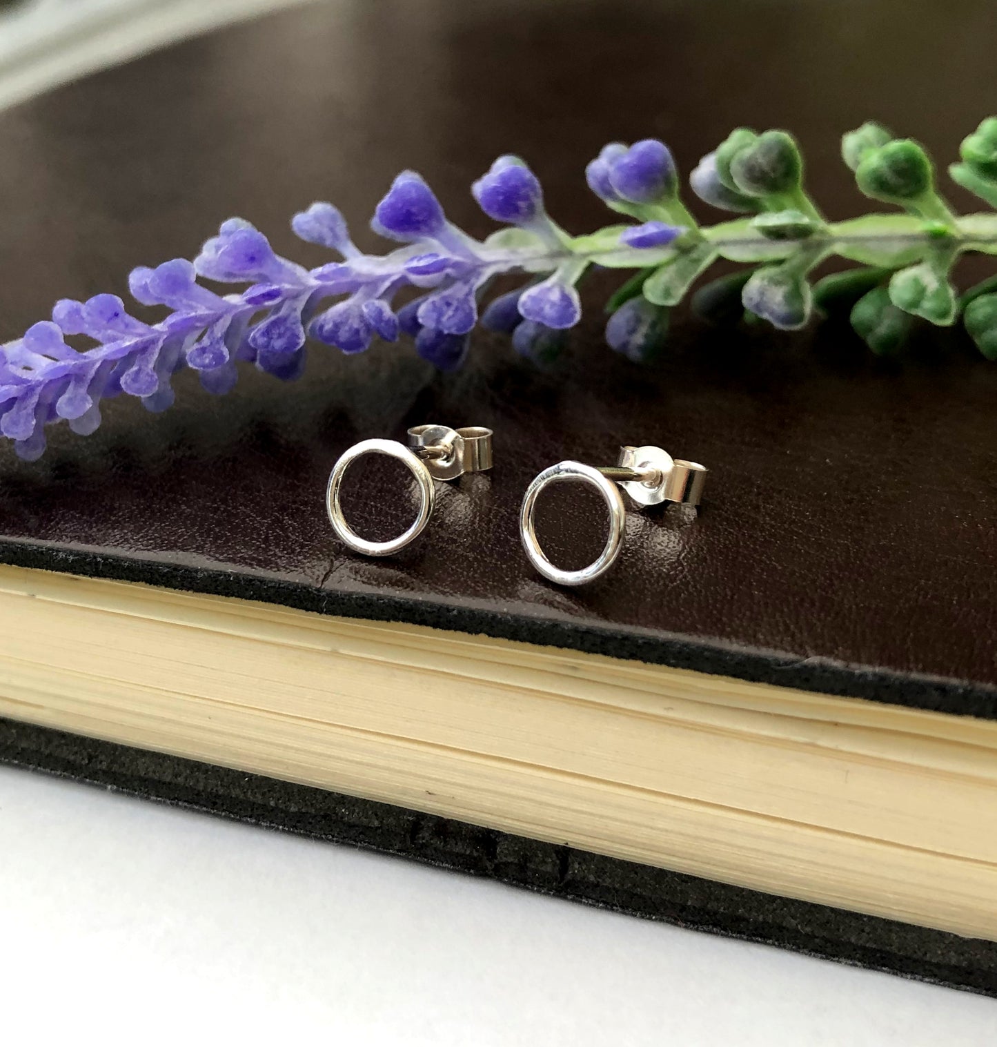 Sterling Silver Open Circle Earrings, Minimalist Studs Jewellery