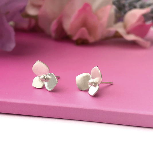 Sterling Silver Hydrangea Flower Earrings