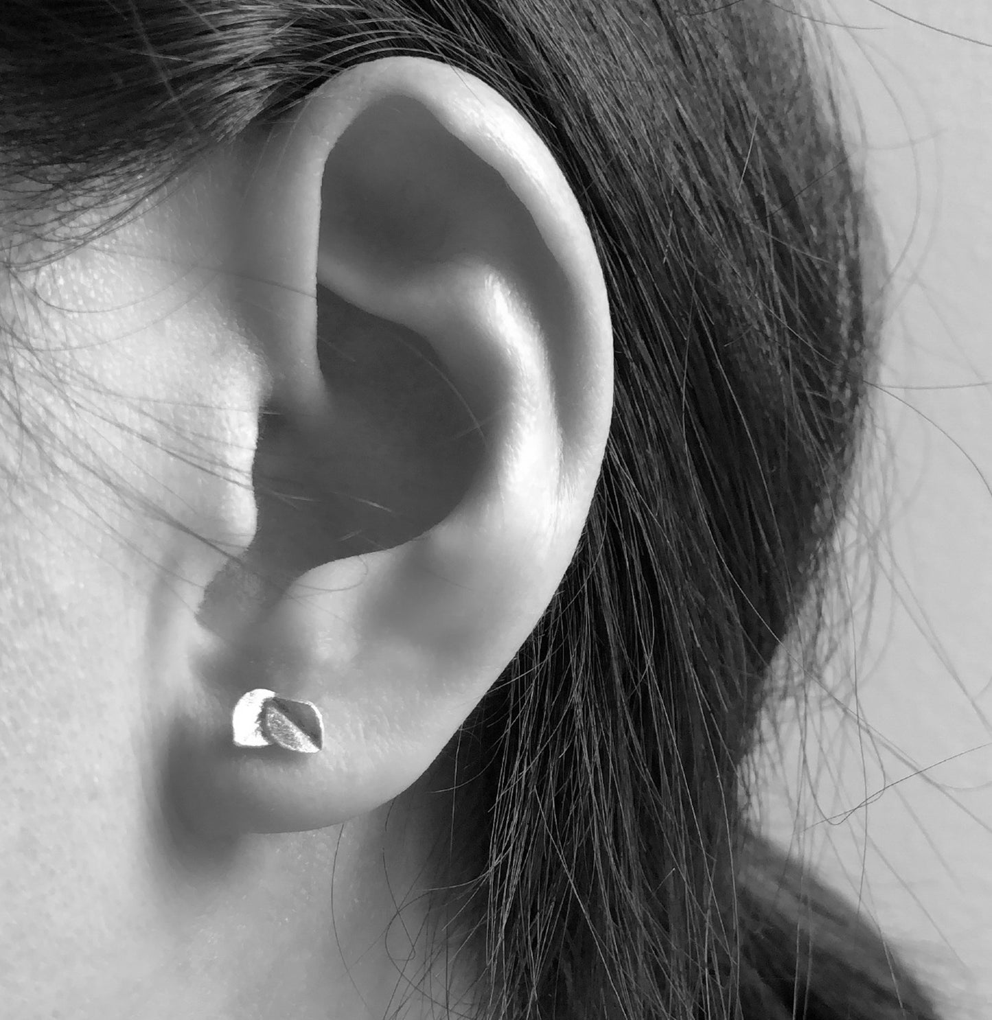 Thank You Sterling Silver Small Leaf Earrings