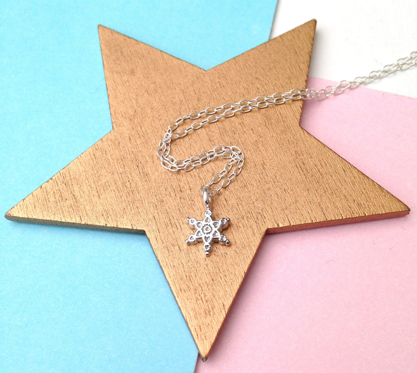 Snowflake Sterling Silver Christmas Necklace