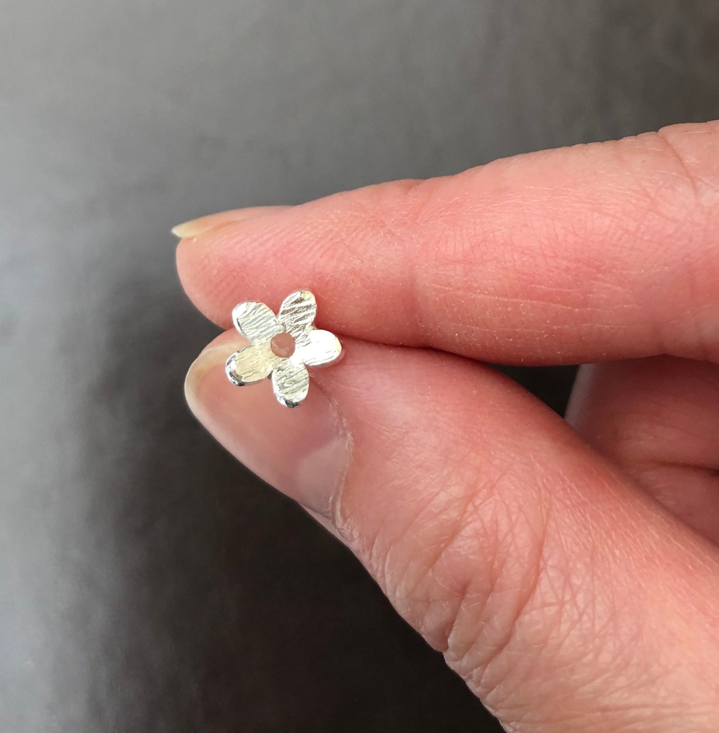 Dainty Flower And Leaf Mismatched Earrings, Sterling Silver Botanical Floral Stud Earrings