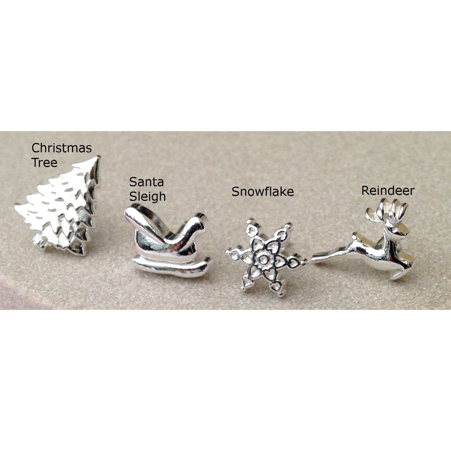 Mix And Match Sterling Silver Mismatched Christmas Earrings