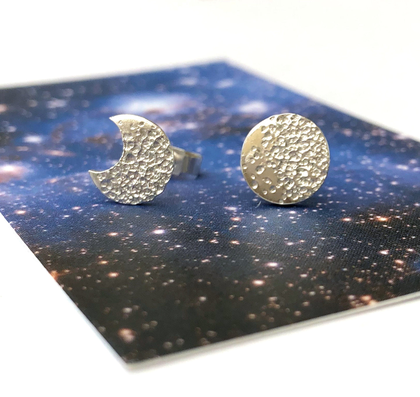 Sterling Silver Mismatched Moon Earrings