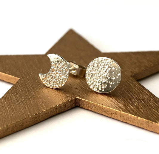 Sterling Silver Mismatched Moon Earrings