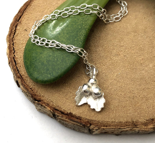 sterling silver mini holly necklace 