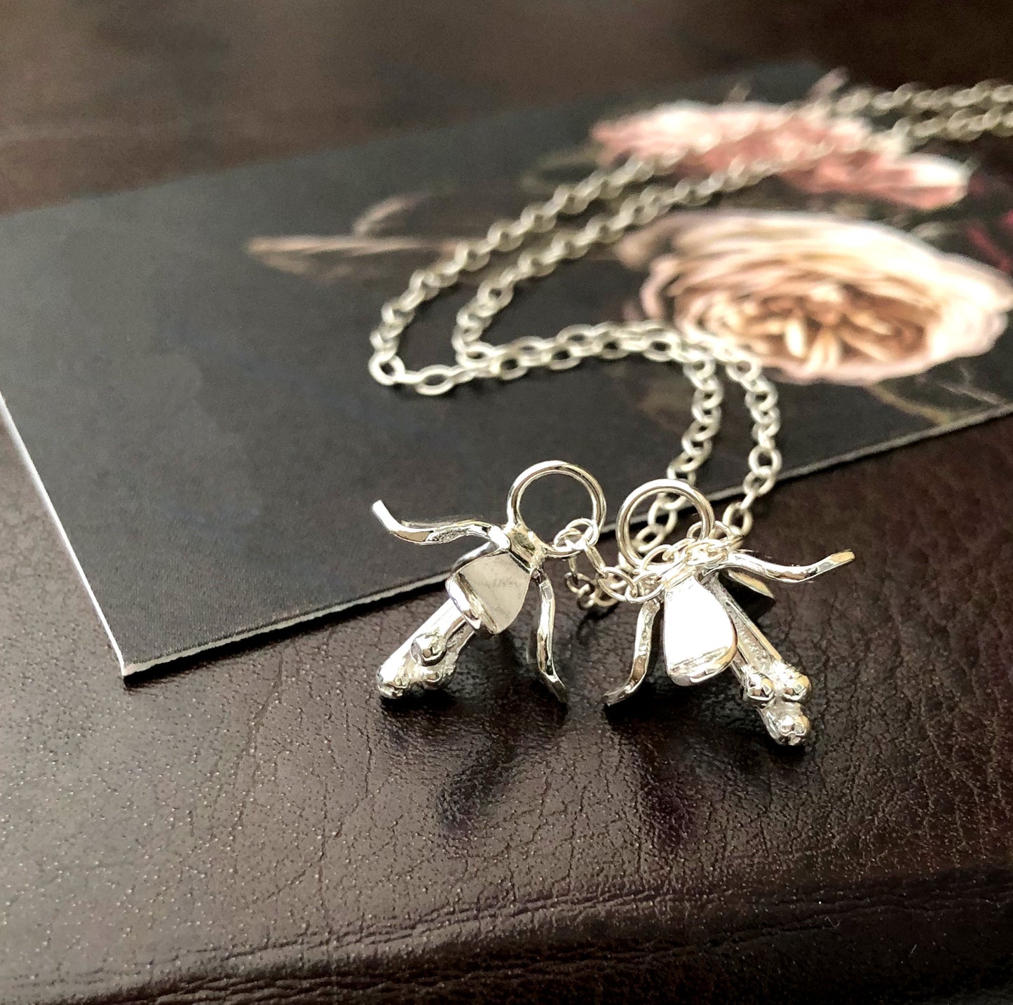 sterling silver lily necklace 