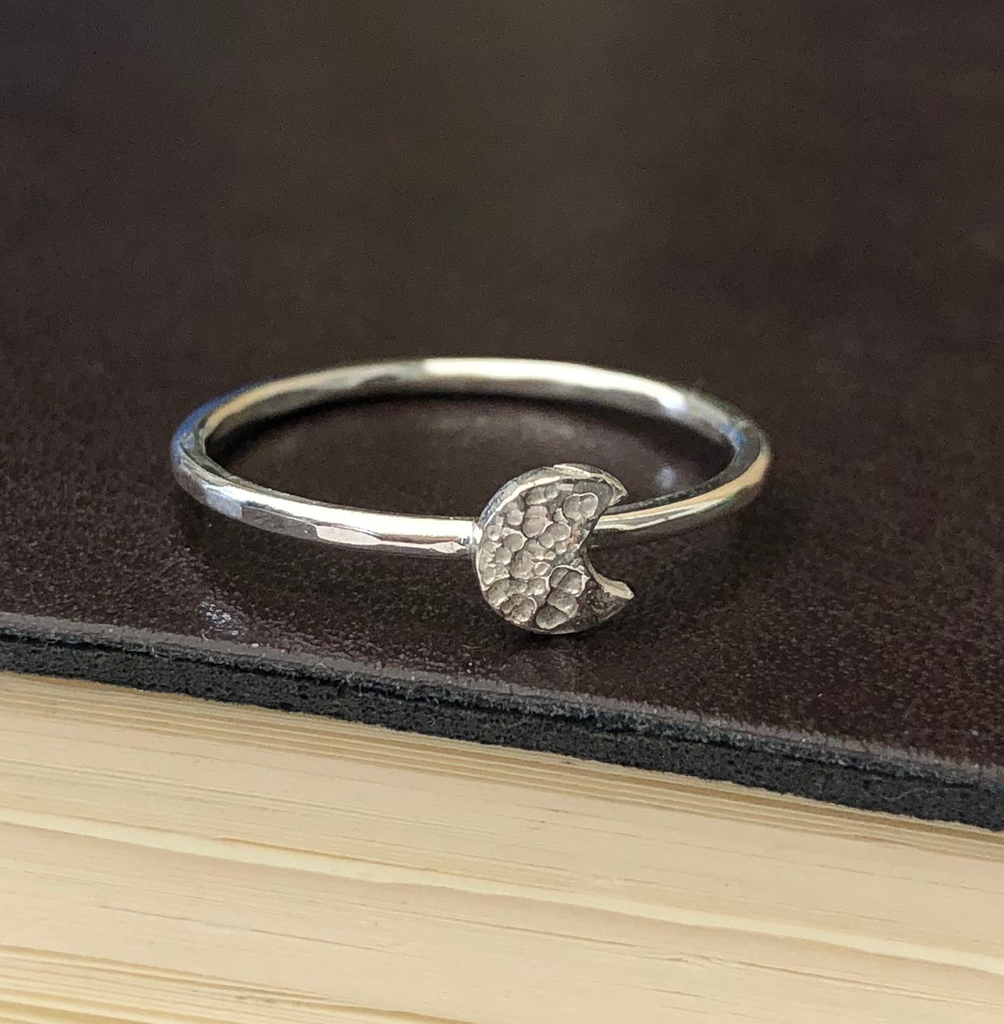 sterling silver crescent moon ring