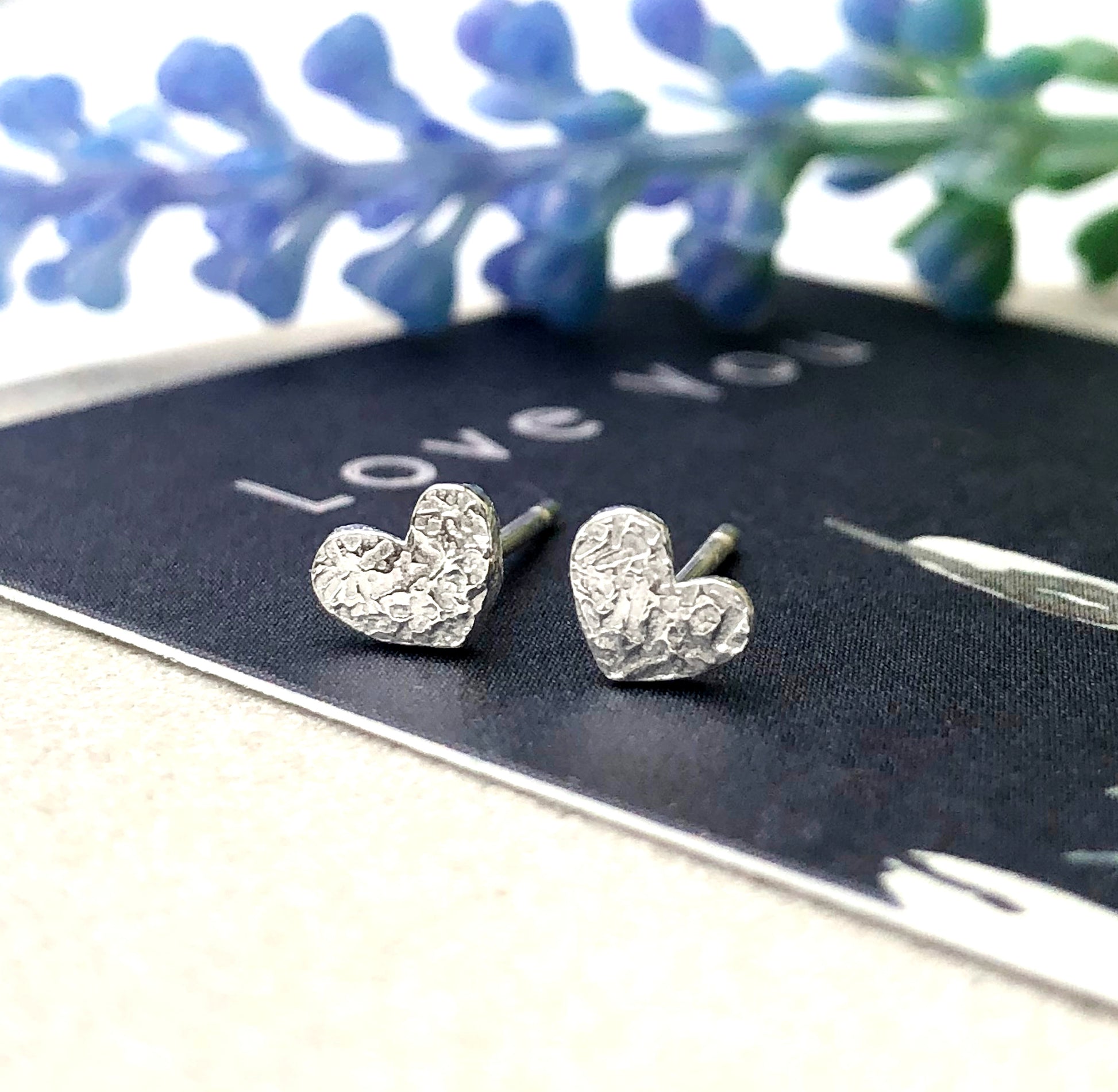 sterling silver small heart earrings